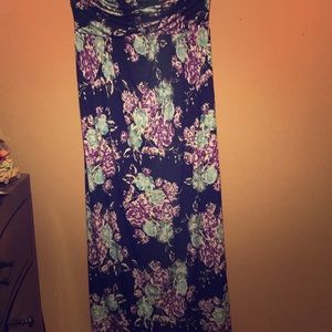 Torrid floral strapless maxi dress